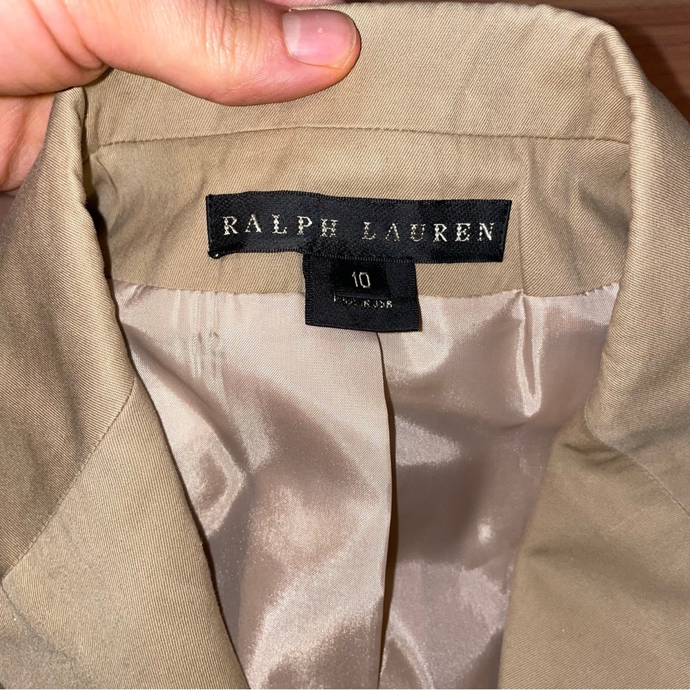 Ralph Lauren BLack Label Khaki Tan Business Casual Classic Blazer Size 10 Medium - Picture 12 of 15